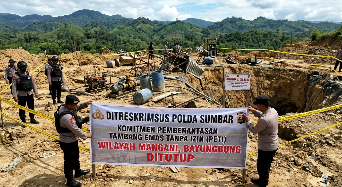 Polda Sumbar Siap Berantas Tambang Emas Ilegal di Mangani, Ditreskrimsus Jalankan Instruksi Kapolda Baru