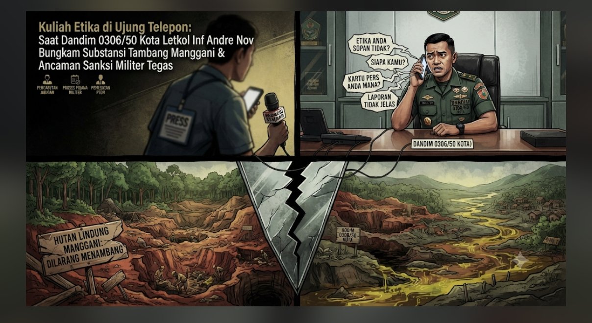 Kuliah Etika di Ujung Telepon: Saat Dandim 0306/50 Kota Letkol Inf Andre Nov Bungkam Substansi Tambang Manggani & Ancaman Sanksi Militer Tegas